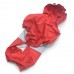 Дощовик для собак з капюшоном червоний+сірий міні 21х27 см