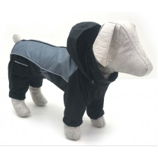 Комбінезон-дощовик з капюшоном для собак чорний бебі 18х22 см