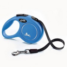 Рулетка-повідець для собак Flexi New Classic XS стрічка 3м 12 кг синій 