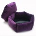 Лежак для малих собак та котів Zoo-hunt шестикутний Тедді фіолетовий №1 43х15 см