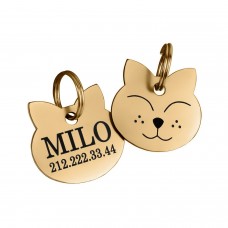 Адресник для котів BronzeDog Позолота Тип 2  S(90363/Т) 