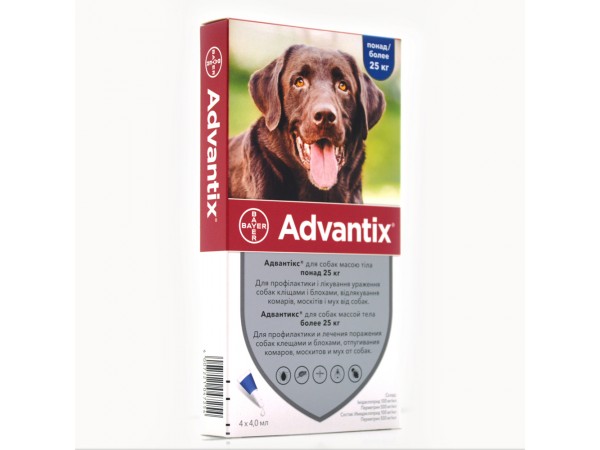 Краплі Bayer Advantix Адвантікс від бліх та кліщів для собак більше 25 кг 1 піпетка