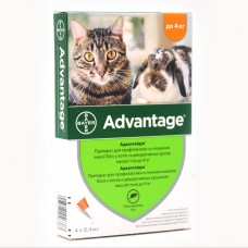 Краплі від бліх та кліщів Bayer Advantage 40 для котів до 4 кг 1 піпетка